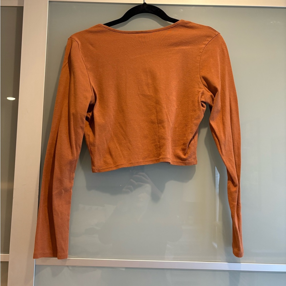 Wild Fable Burnt Orange Button-Down Shirt - Picture 3 of 4